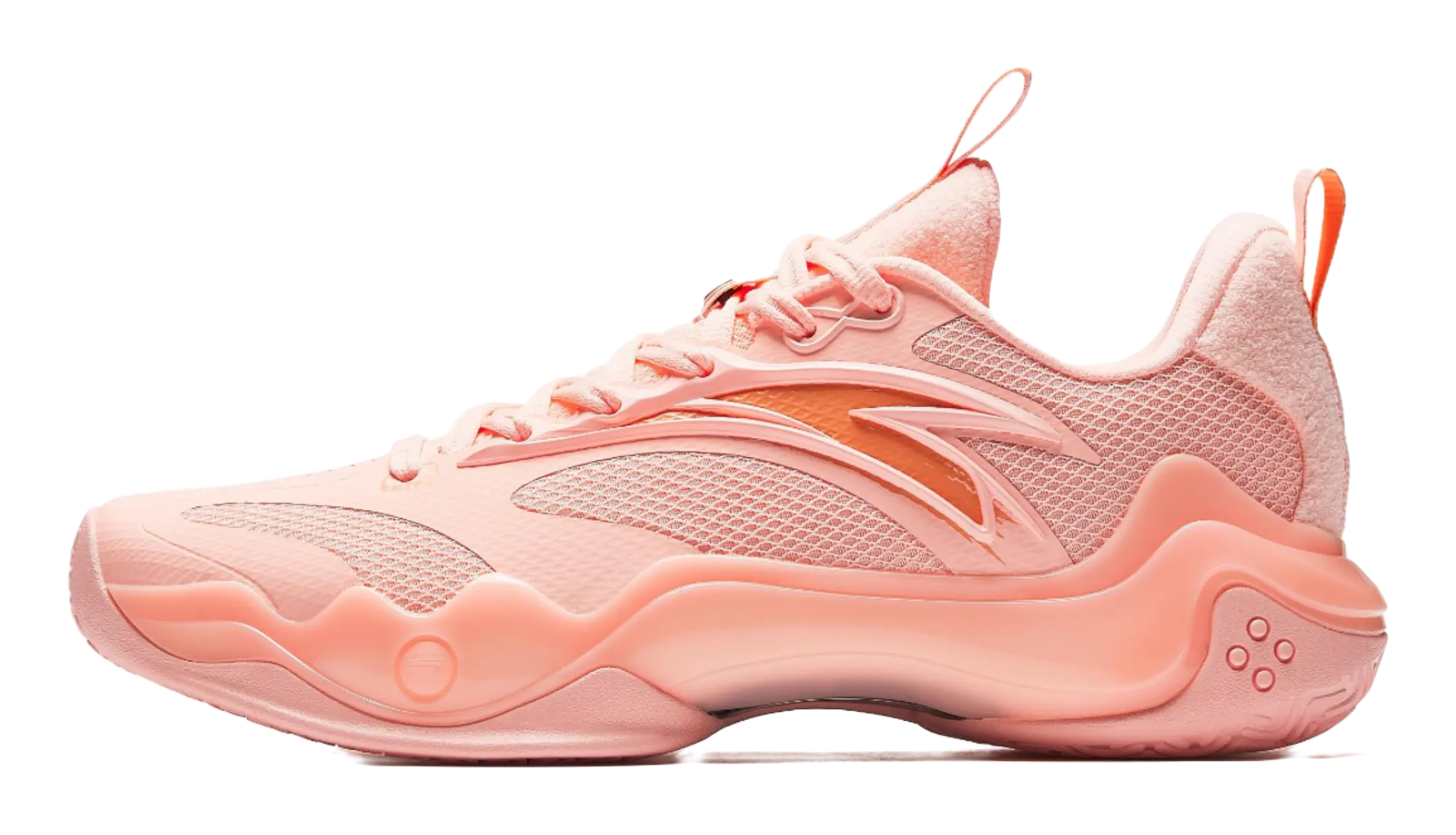 Anta Shock Wave 4 Anti-Slip And Wear-Resistant Breathable Low-Top Basketball Shoes Mens Pink Orange  vjsneaker.com