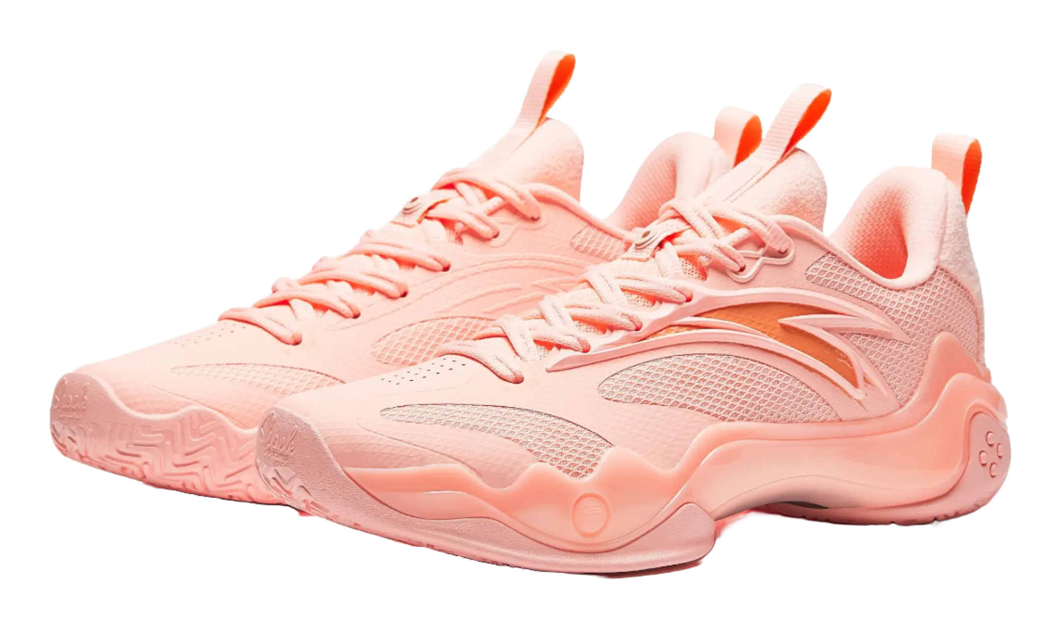 Anta Shock Wave 4 Anti-Slip And Wear-Resistant Breathable Low-Top Basketball Shoes Mens Pink Orange  vjsneaker.com