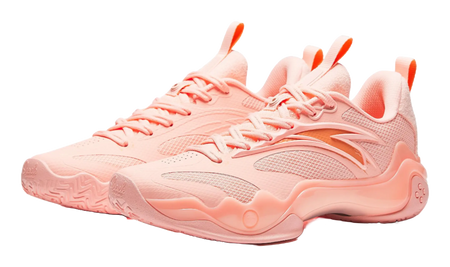 Anta Shock Wave 4 Anti-Slip And Wear-Resistant Breathable Low-Top Basketball Shoes Mens Pink Orange  vjsneaker.com
