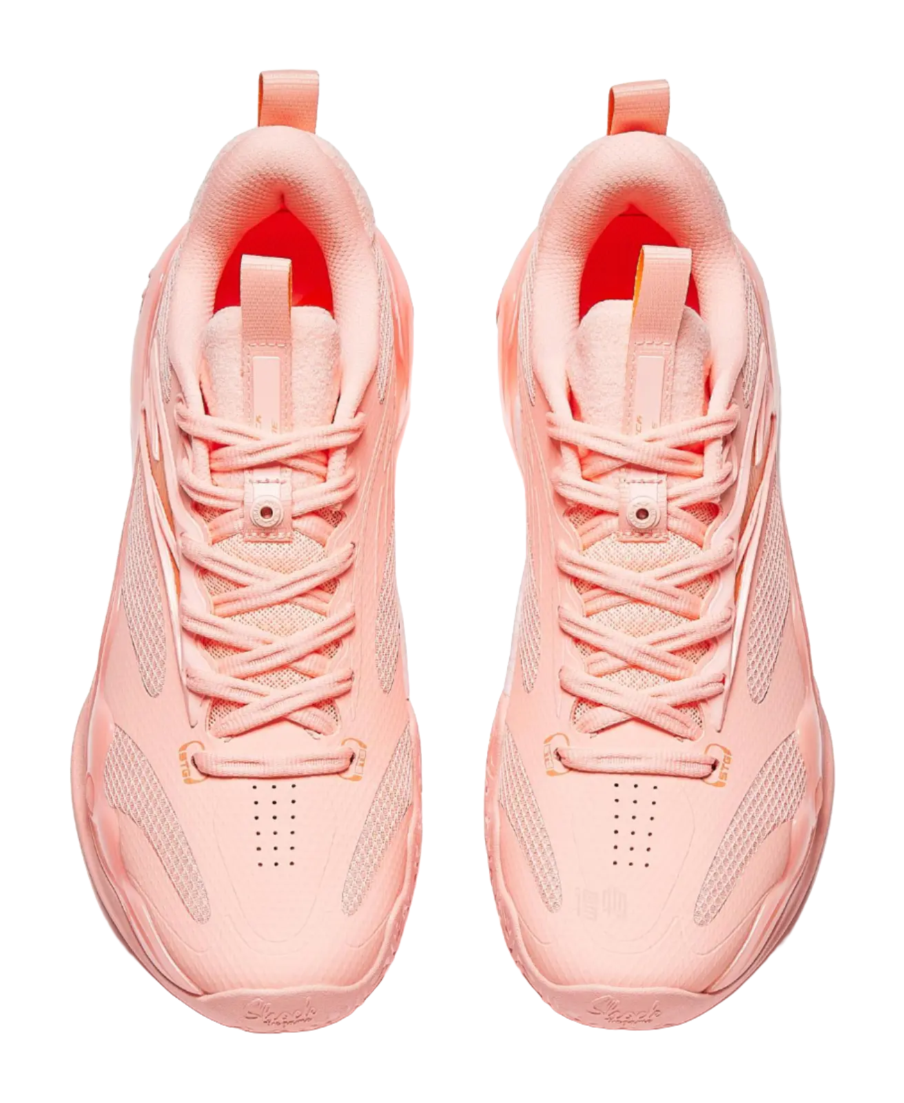 Anta Shock Wave 4 Anti-Slip And Wear-Resistant Breathable Low-Top Basketball Shoes Mens Pink Orange  vjsneaker.com