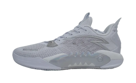 Anta Shock Wave 5 Cushioning Wear-Resistant Low-Top Basketball Shoes Mens White 