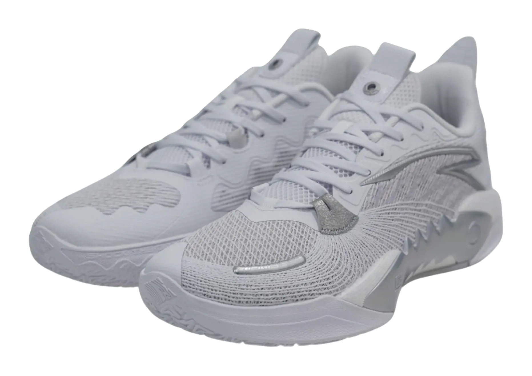 Anta Shock Wave 5 Cushioning Wear-Resistant Low-Top Basketball Shoes Mens White 