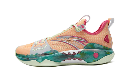 Anta Shock Wave 5 Pro Low-Top Nitrogen Technology Basketball Shoes Mens Peach Orange  vjsneaker.com