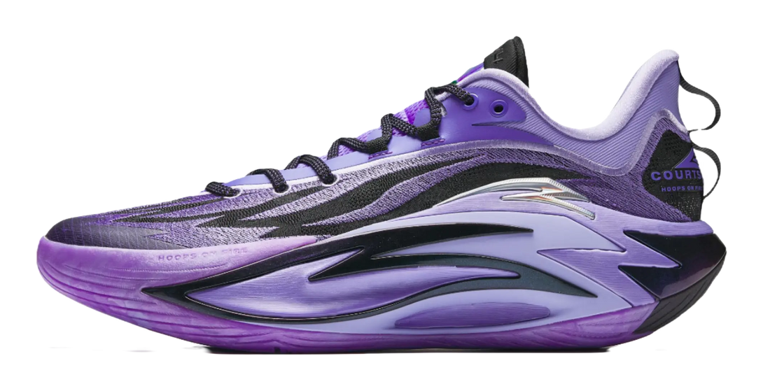 Anta Shock Wave 7 Anti Slip Wear Resistant Low Top Midfoot Carbon Plate Basketball Shoes Mens Purple 