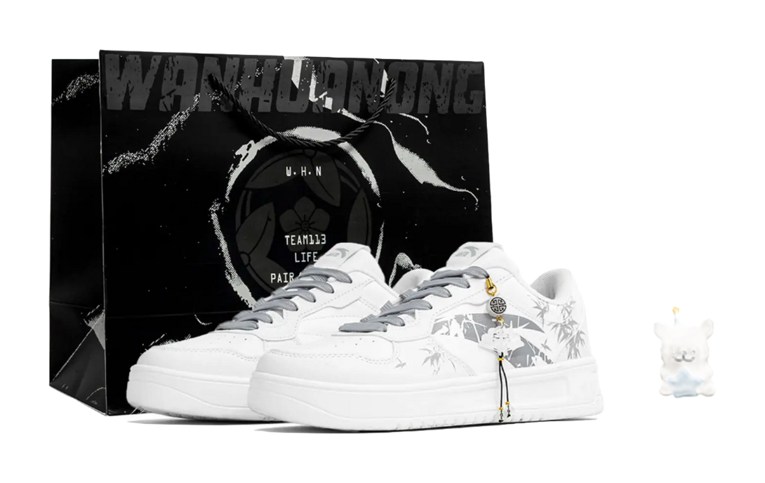 Anta Slip Resistant Abrasion Resistant Low top Skateboard Shoes Unisex White Gray 