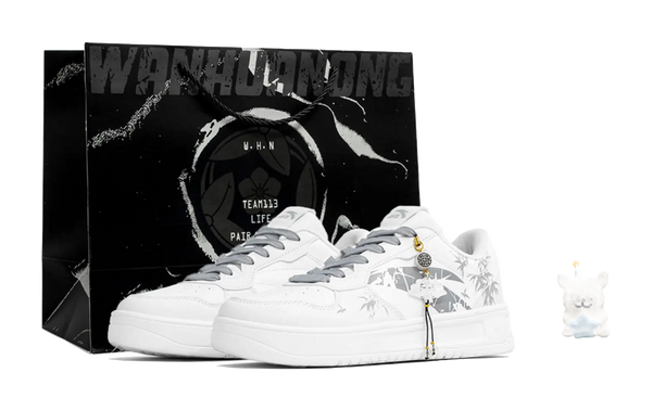 Anta Slip Resistant Abrasion Resistant Low top Skateboard Shoes Unisex White Gray 