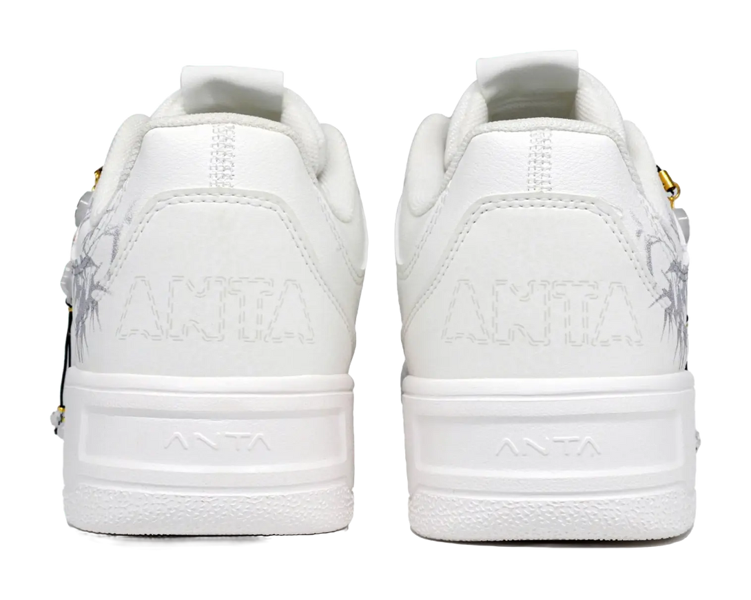 Anta Slip Resistant Abrasion Resistant Low top Skateboard Shoes Unisex White Gray 