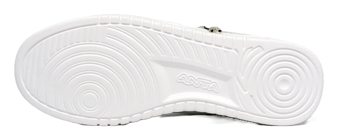 Anta Slip Resistant Abrasion Resistant Low top Skateboard Shoes Unisex White Gray 