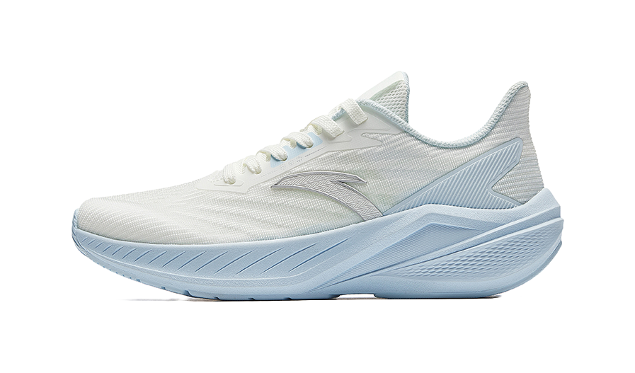 Anta Slip-Resistant Breathable Lightweight Height Increasing Low-Top Casual Running Shoes Women's White Blue 