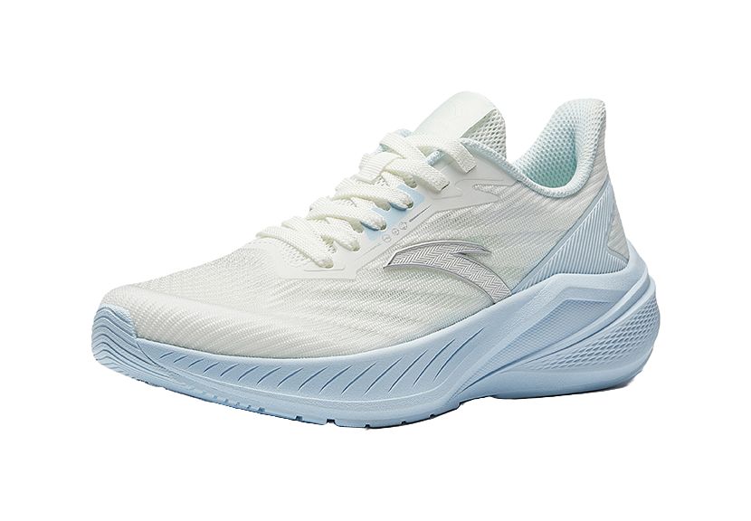 Anta Slip-Resistant Breathable Lightweight Height Increasing Low-Top Casual Running Shoes Women's White Blue 