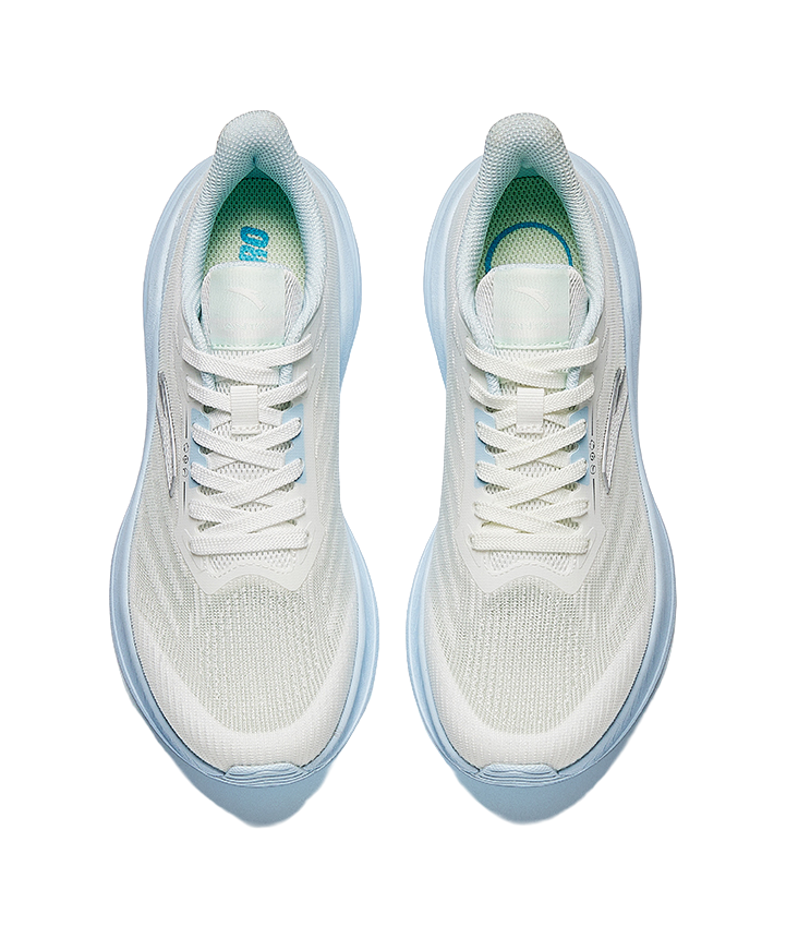 Anta Slip-Resistant Breathable Lightweight Height Increasing Low-Top Casual Running Shoes Women's White Blue 