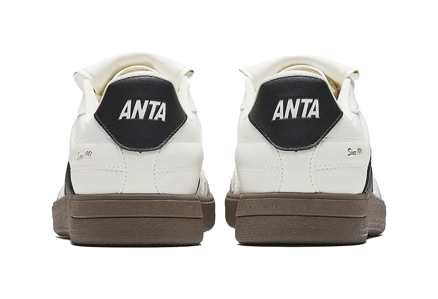 Anta Slip Resistant Cushioning Abrasion Resistant Lightweight Low top Skateboard Shoes Men's White Black 