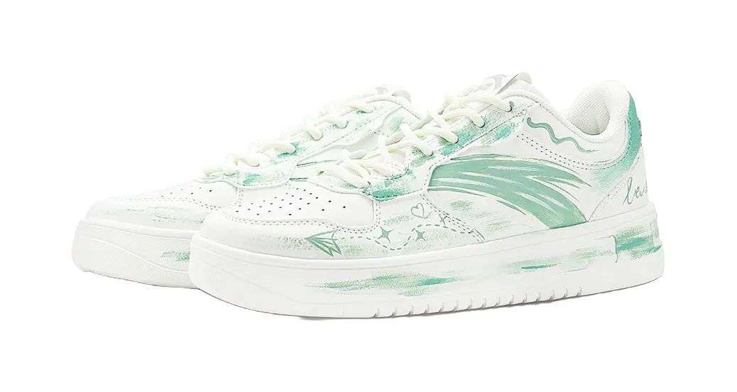 Anta Slip Resistant Cushioning Low Top Skateboard Shoes Men's Light Green 