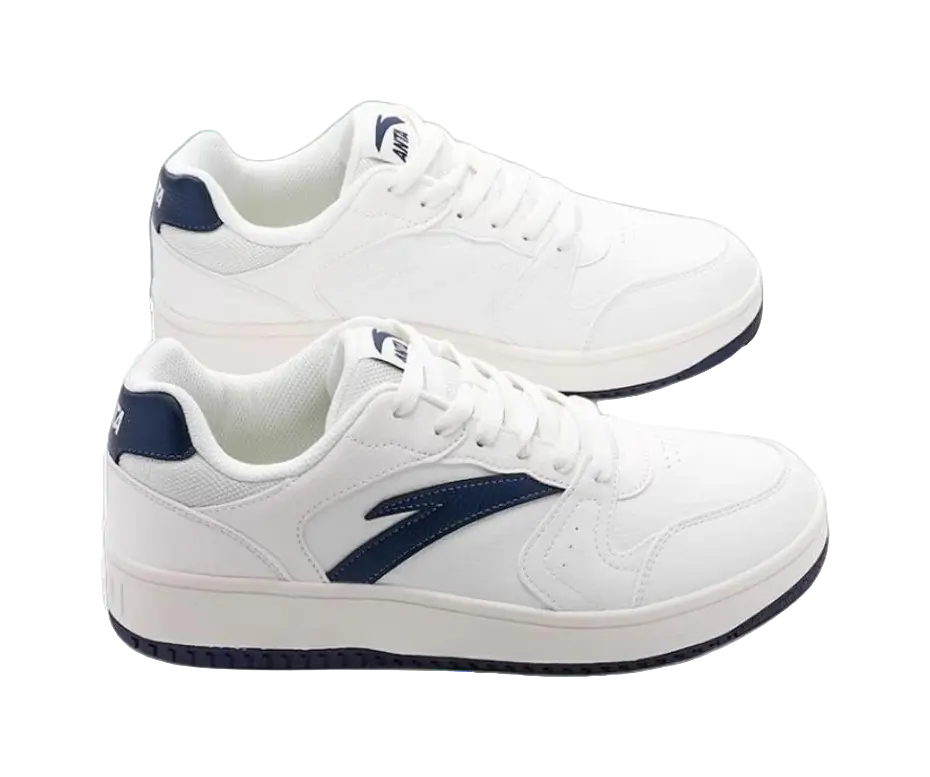 Anta Slip Resistant Height Increasing Low top Skateboard Shoes Men's White Blue 