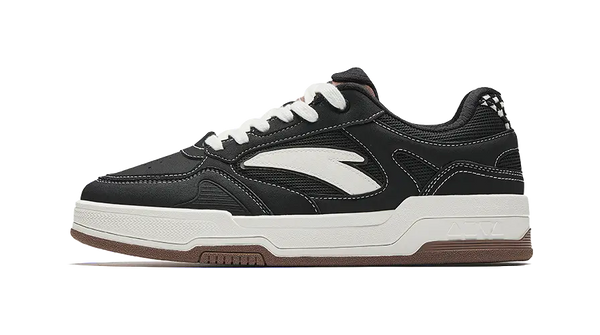Anta Slip Resistant, Abrasion Resistant, Lightweight Low Top Skateboard Shoes Men's Black White 