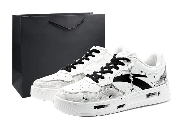 Anta Slip Resistant, Abrasion Resistant, Lightweight Low Top Skateboard Shoes Men's White Black 