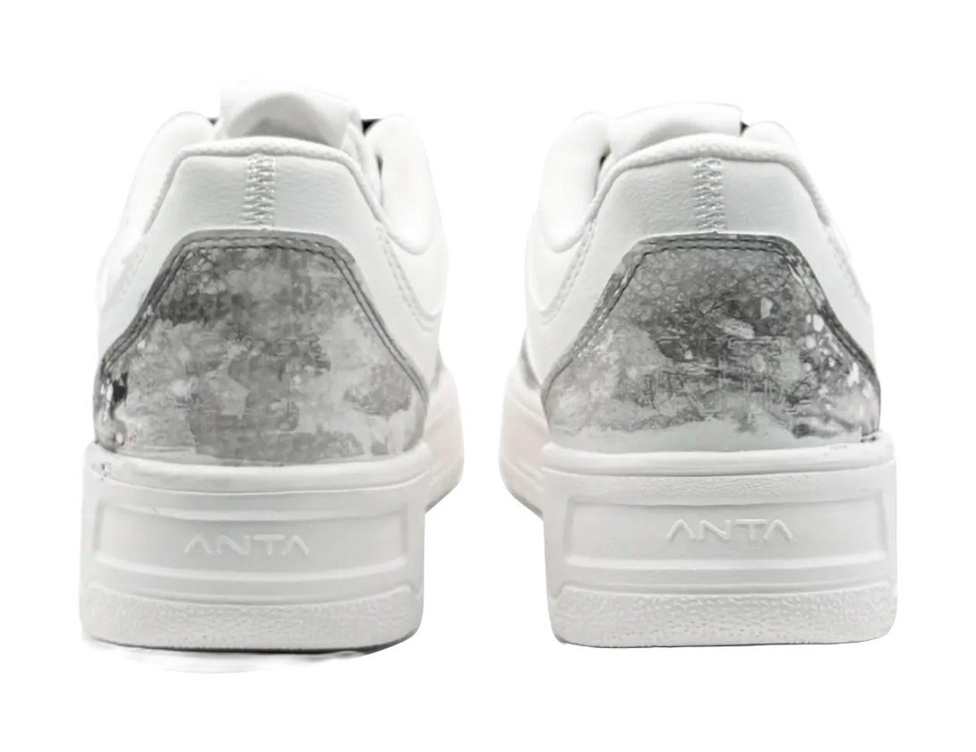 Anta Slip Resistant, Abrasion Resistant, Lightweight Low Top Skateboard Shoes Men's White Black 