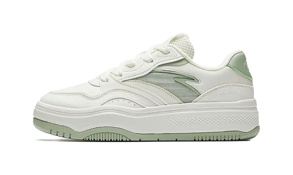 Anta Slip Resistant, Abrasion Resistant, Lightweight, Height Increasing Low top Skateboard Shoes Women's White Green 