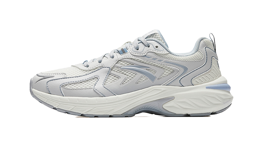 Anta Slip Resistant, Breathable, Lightweight Rebound Low Top Casual Running Shoes Women's White Gray 