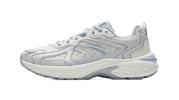 Anta Slip Resistant, Breathable, Lightweight Rebound Low Top Casual Running Shoes Women's White Gray 