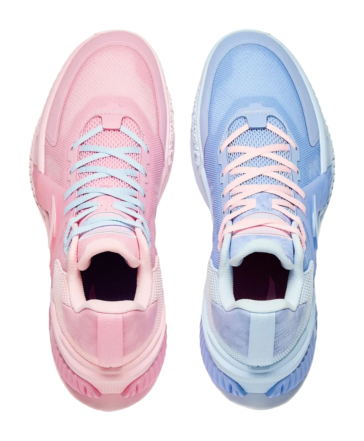 Anta Space 5 Cushioning, Abrasion Resistant, Anti Rollover Low Top Basketball Shoes Mens Pink Blue Mismatched 