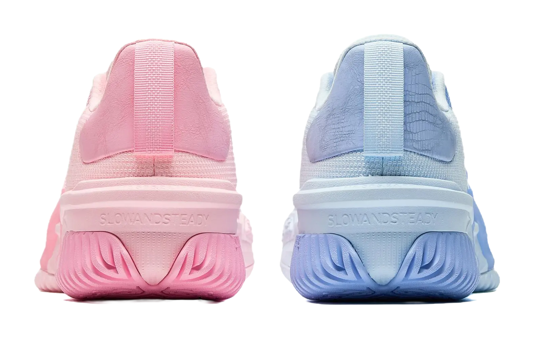 Anta Space 5 Cushioning, Abrasion Resistant, Anti Rollover Low Top Basketball Shoes Mens Pink Blue Mismatched 