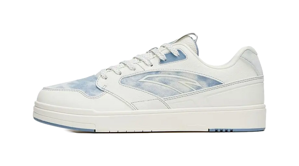 Anta Street Naughty Slip Resistant Abrasion Resistant Low top Skateboard Shoes Men's White Blue Tie Dye 