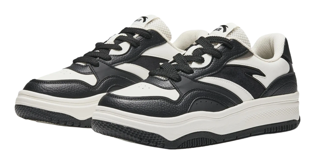 Anta Street Play 2 Panda Height Increasing Abrasion Resistant Lightweight Low Top Skateboard Shoes Men's Black White 