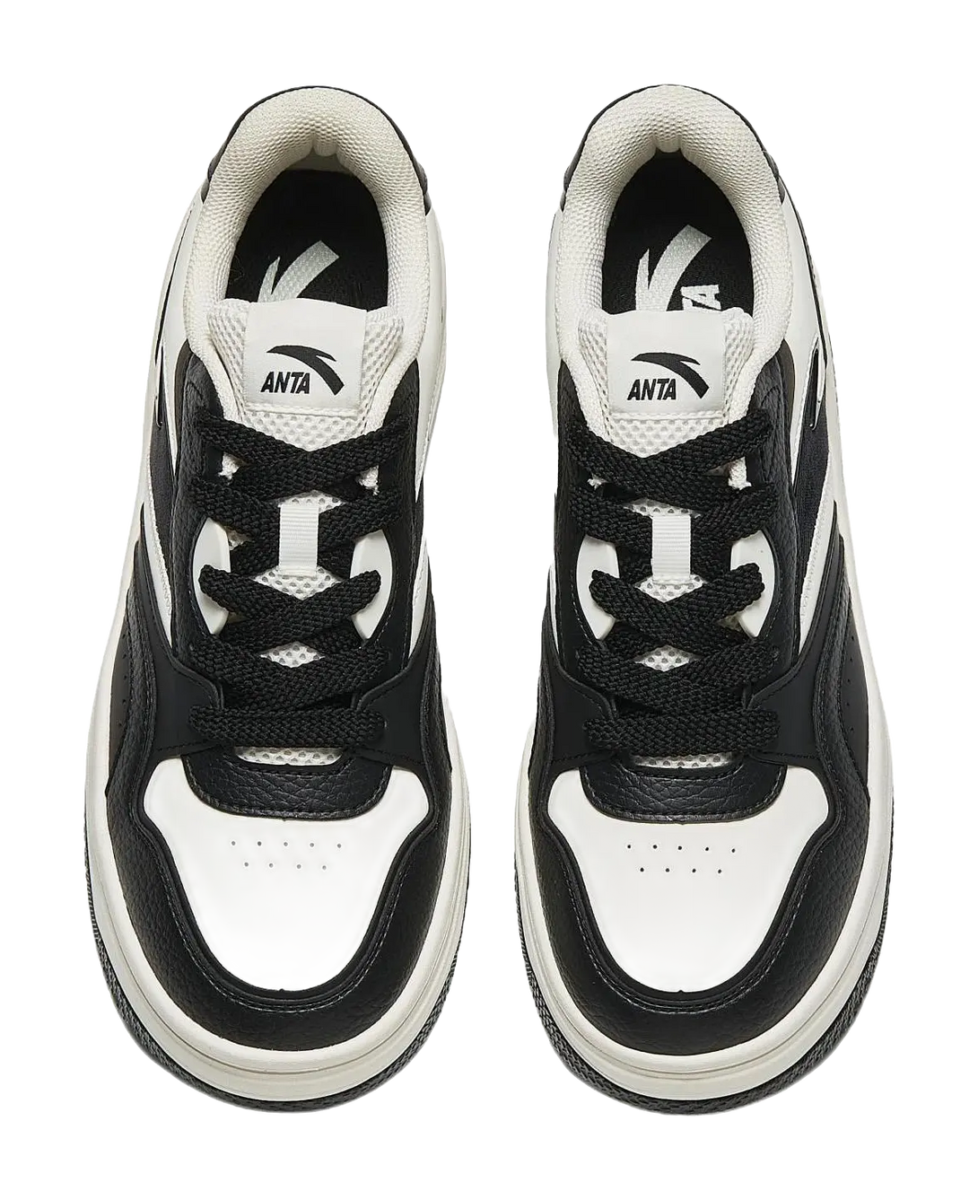 Anta Street Play 2 Panda Height Increasing Abrasion Resistant Lightweight Low Top Skateboard Shoes Men's Black White 