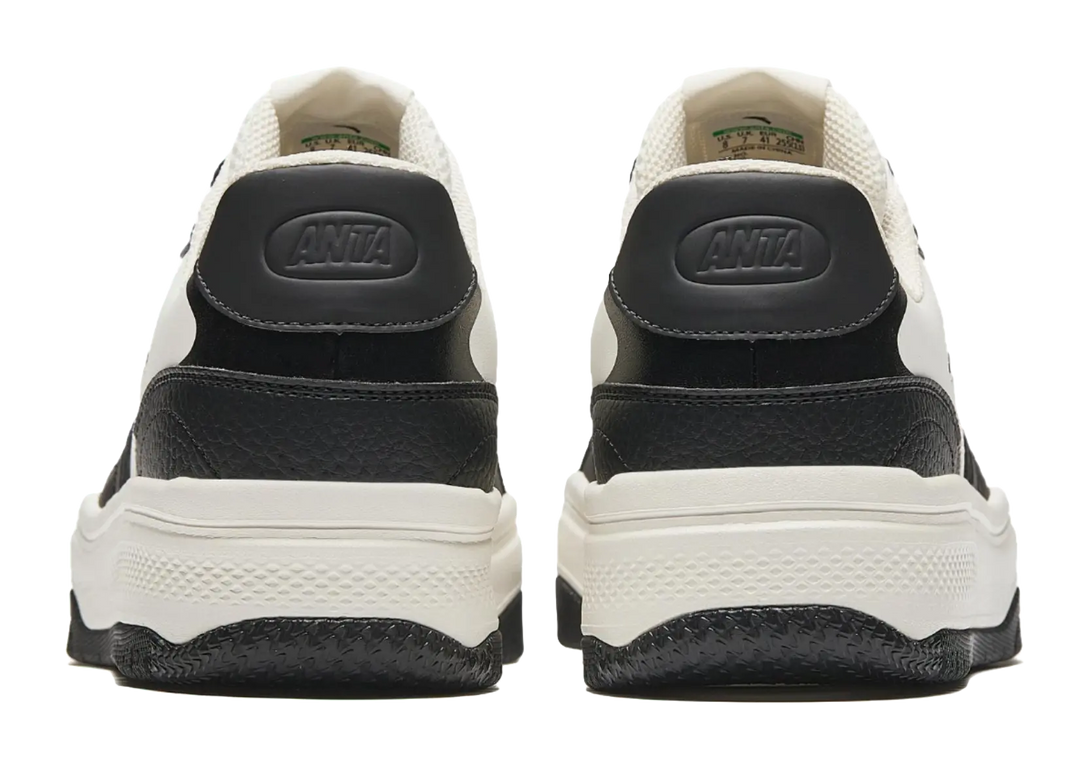 Anta Street Play 2 Panda Height Increasing Abrasion Resistant Lightweight Low Top Skateboard Shoes Men's Black White 