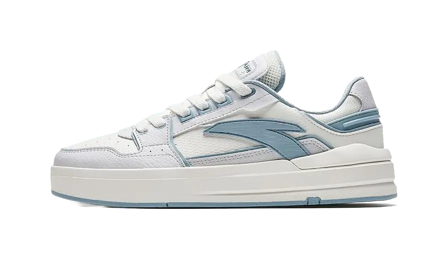 Anta Street Play LITE Slip Resistant Abrasion Resistant Low top Skateboard Shoes Men's White Gray Blue 