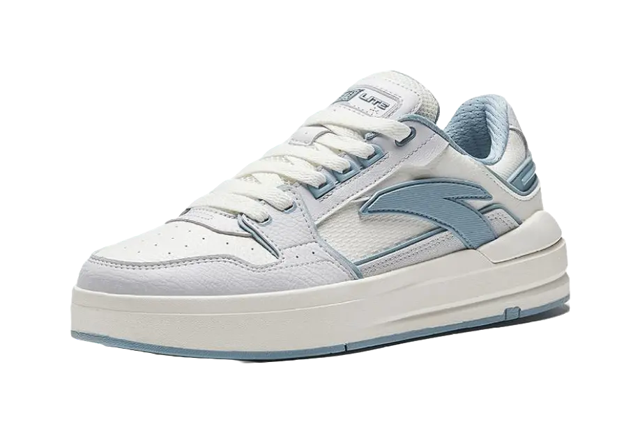 Anta Street Play LITE Slip Resistant Abrasion Resistant Low top Skateboard Shoes Men's White Gray Blue 