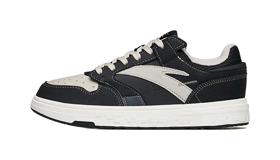 Anta Street Play Series Slip Resistant Cushioning Abrasion Resistant Low Top Skateboard Shoes Men's Black Gray Obsidian 