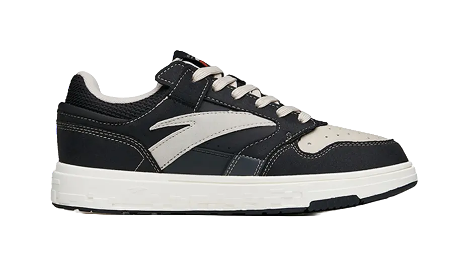 Anta Street Play Series Slip Resistant Cushioning Abrasion Resistant Low Top Skateboard Shoes Men's Black Gray Obsidian 