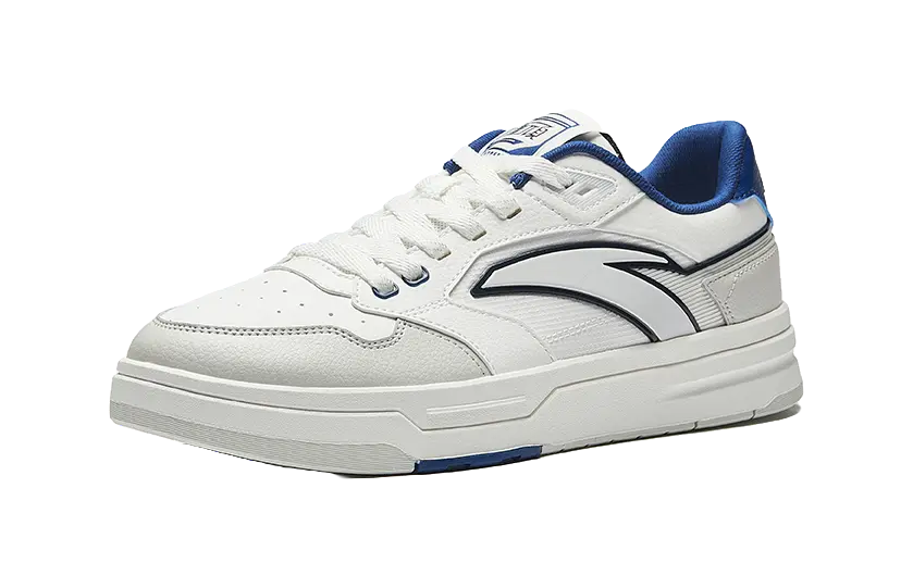 Anta Street Stubborn LT3 Slip Resistant Abrasion Resistant Low top Skateboard Shoes Men's White Gray Blue 