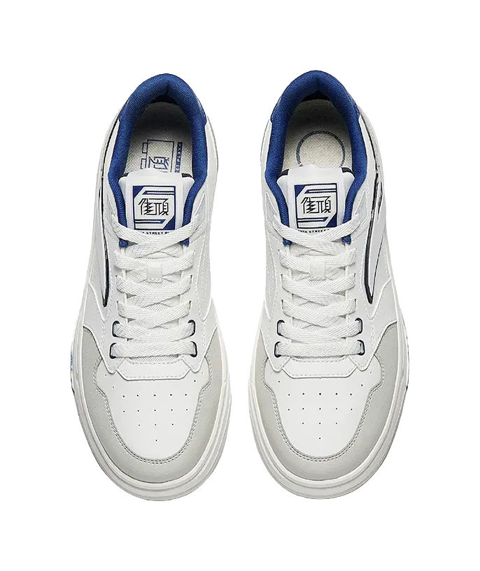 Anta Street Stubborn LT3 Slip Resistant Abrasion Resistant Low top Skateboard Shoes Men's White Gray Blue 