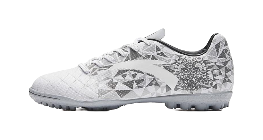 Anta TF Turf Artificial Turf Abrasion Resistant Soccer Shoes Men's Gray White 