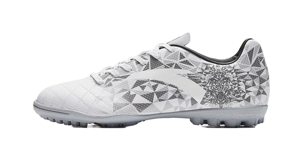 Anta TF Turf Artificial Turf Abrasion Resistant Soccer Shoes Men's Gray White 