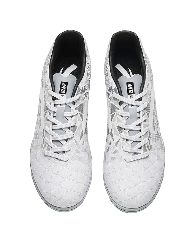 Anta TF Turf Artificial Turf Abrasion Resistant Soccer Shoes Men's Gray White 