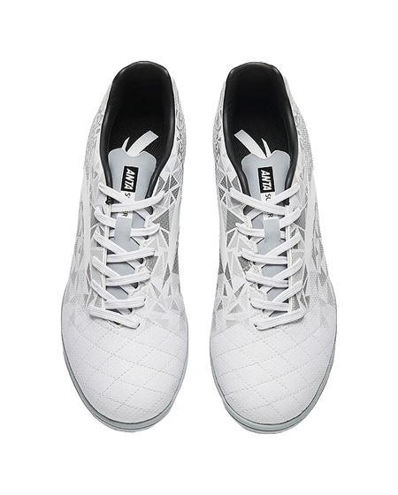 Anta TF Turf Artificial Turf Abrasion Resistant Soccer Shoes Men's Gray White 