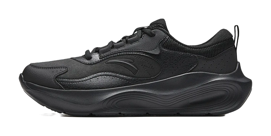 Anta Textile, Synthetic Leather Low top Training Shoes Mens Basic Black  vjsneaker.com