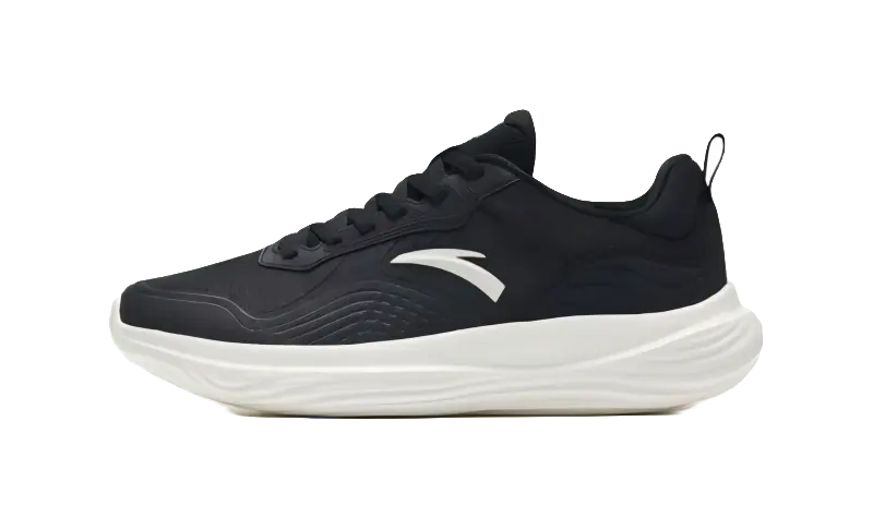 Anta Variety Training Collection Lightweight Cushioning Support Low-Top Training Shoes Mens Black Ivory White 