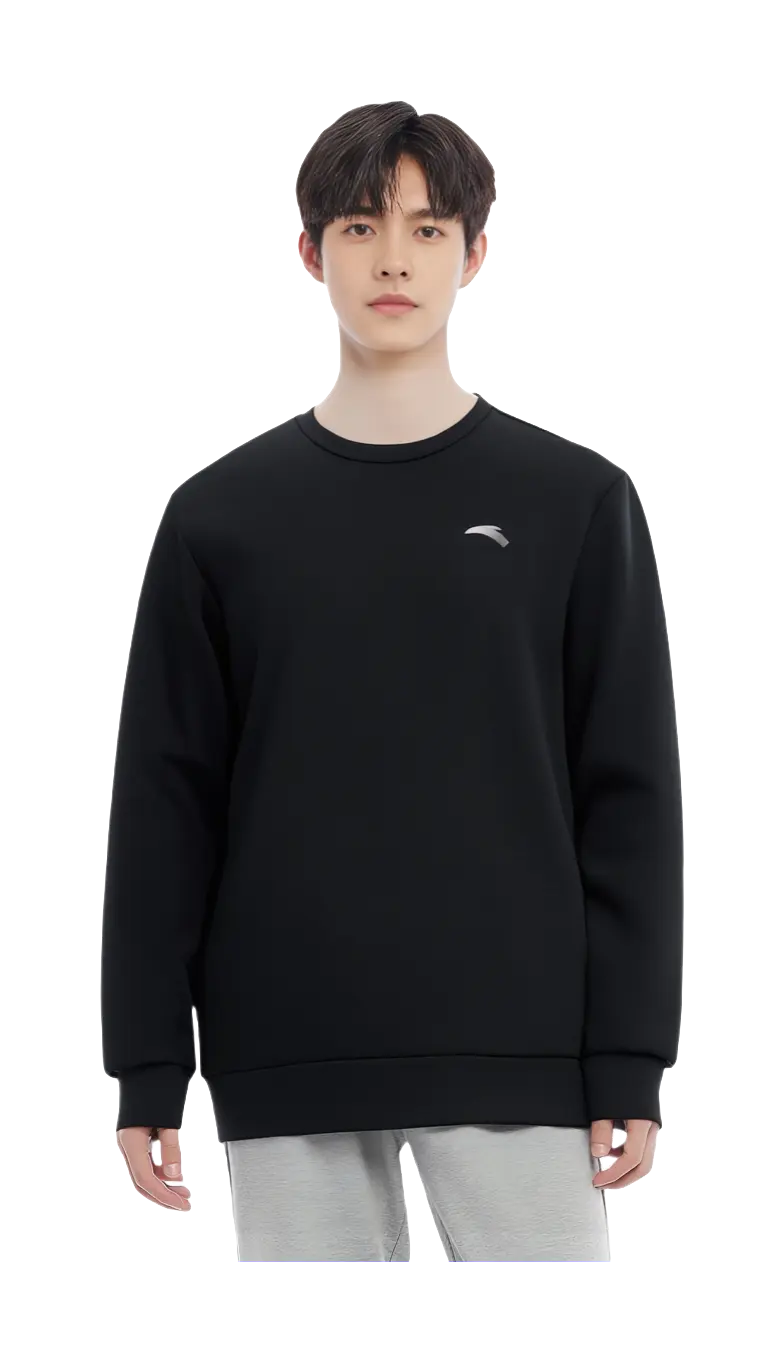 Anta Variety Training Collection Sweatshirt Mens Basic Black  vjsneaker.com