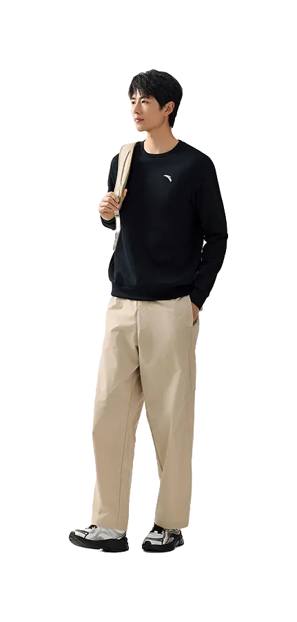 Anta Variety Training Collection Sweatshirt Mens Basic Black  vjsneaker.com