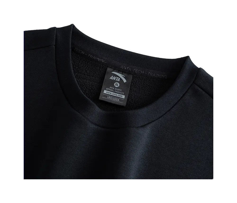 Anta Variety Training Collection Sweatshirt Mens Basic Black  vjsneaker.com