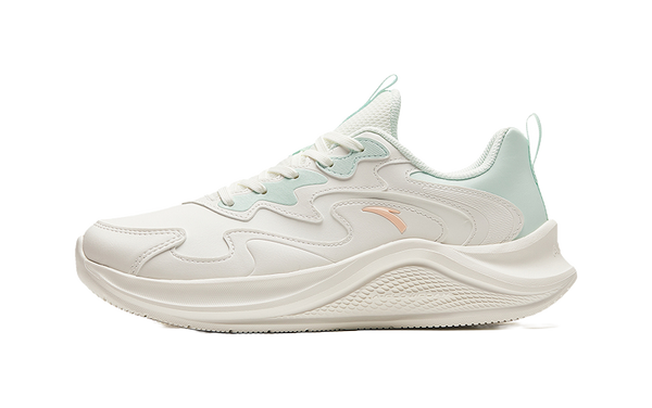 Anta Walk Cushioning Anti Slip And Wear Resistant Lightweight Rebound Low Top Casual Running Shoes Women's White Blue 