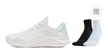 Anta Walk Cushioning Anti Slip And Wear Resistant Lightweight Rebound Low Top Casual Running Shoes Womens White Blue  vjsneaker.com