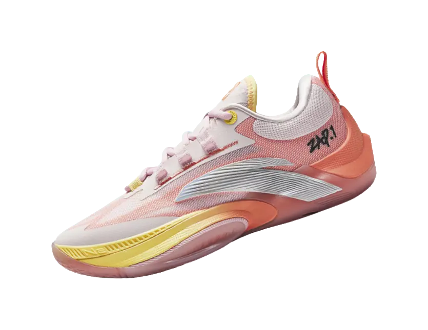 Anta Zap 1 Slip Resistant Abrasion Resistant Support Low top Childrens Basketball Shoes Pink Orange Kids  vjsneaker.com