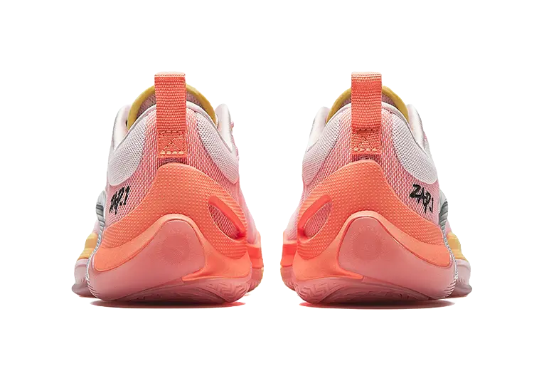Anta Zap 1 Slip Resistant Abrasion Resistant Support Low top Childrens Basketball Shoes Pink Orange Kids  vjsneaker.com