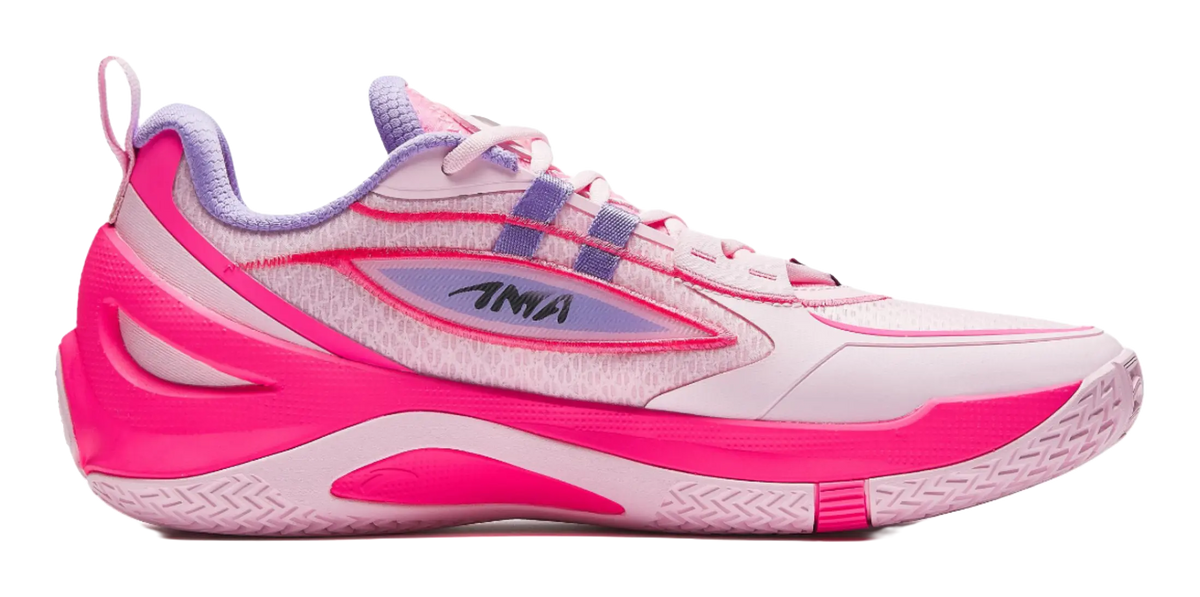Anta Zap 1 V2 Family Above All Cushioning, Wear Resistant Low top Basketball Shoes Mens Pink Purple 